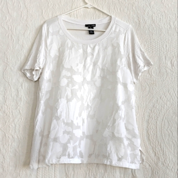 RXB Tops - Rxb Sheer White Floral Tshirt Applique Flowers Embroidered Femme Goddess Spring